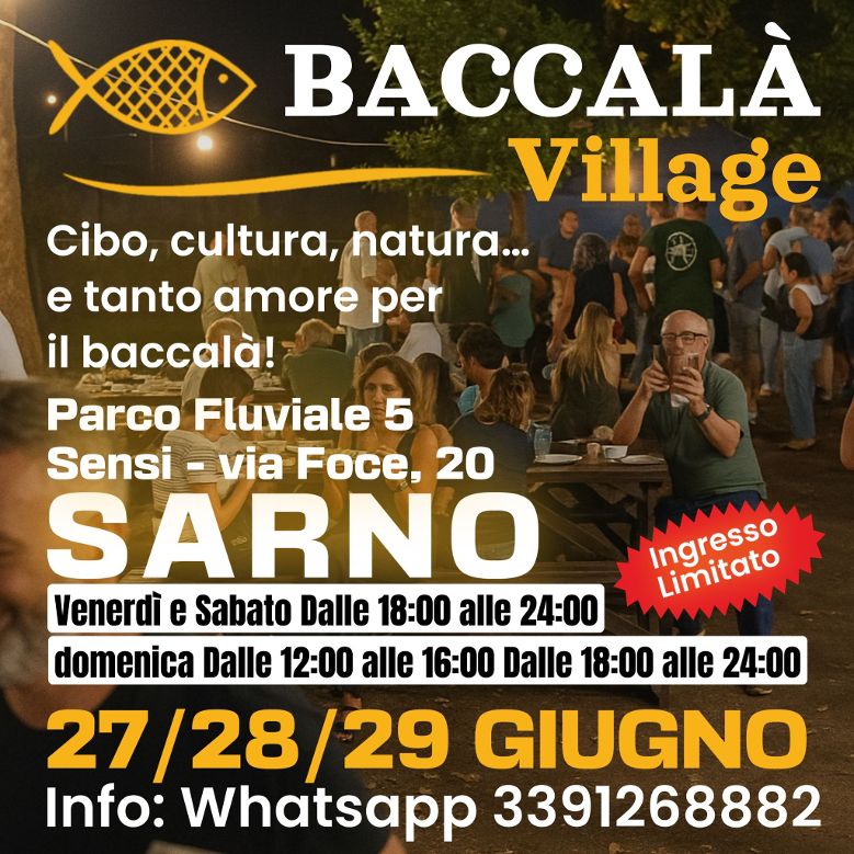 Torna il Baccalà Village: sapori autentici, natura e tradizione nella nuova edizione estiva firmata Antonio Peluso