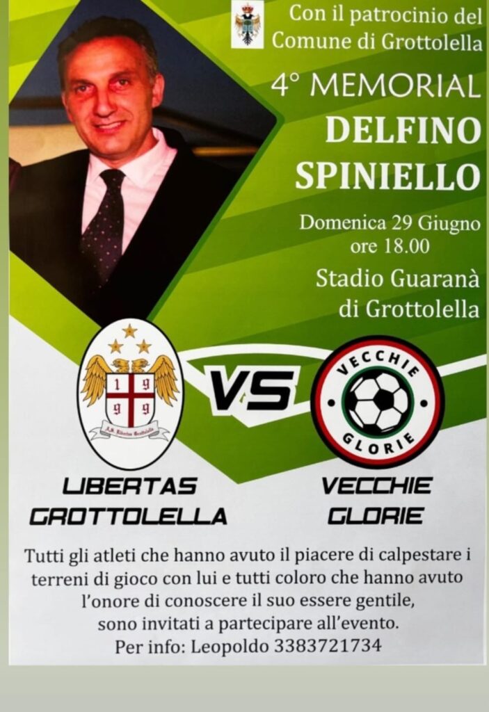 Grottolella ricorda Delfino Spiniello: il 29 giugno il Memorial allo stadio comunale Guaranà