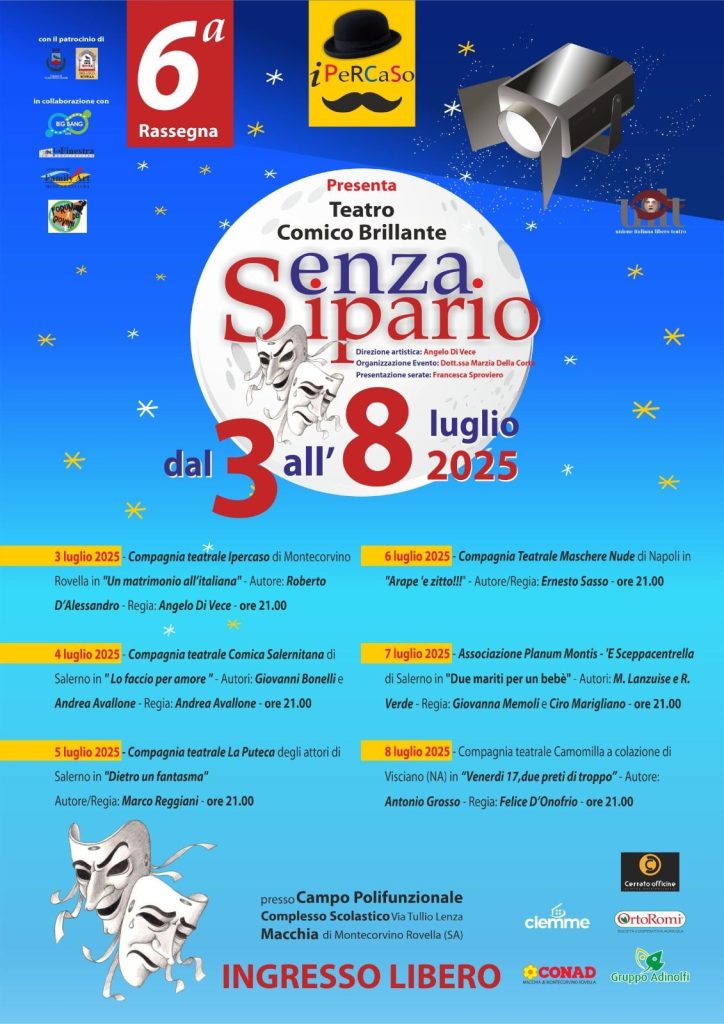 Torna in scena “Arape e zitto!!!”, la commedia diretta dallattore e regista mandamentale Ernesto Sasso giunta oramai alla 23esima replica.