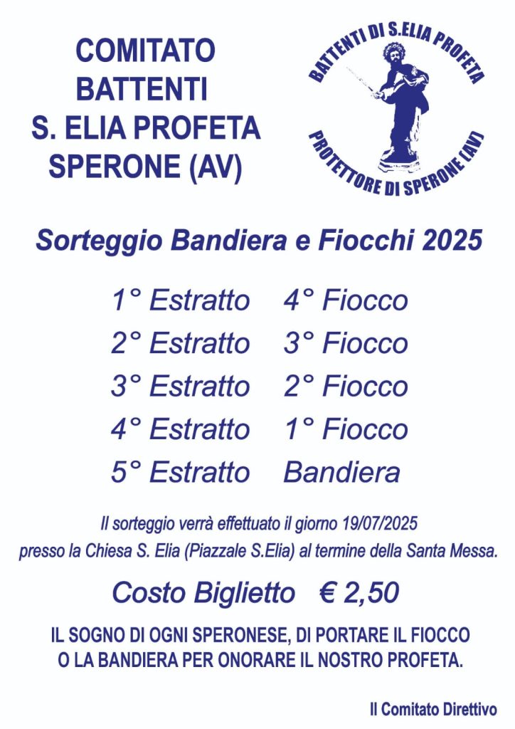 Sperone, il Comitato Battenti apre il banchetto per il Novenario di Sant’Elia Profeta