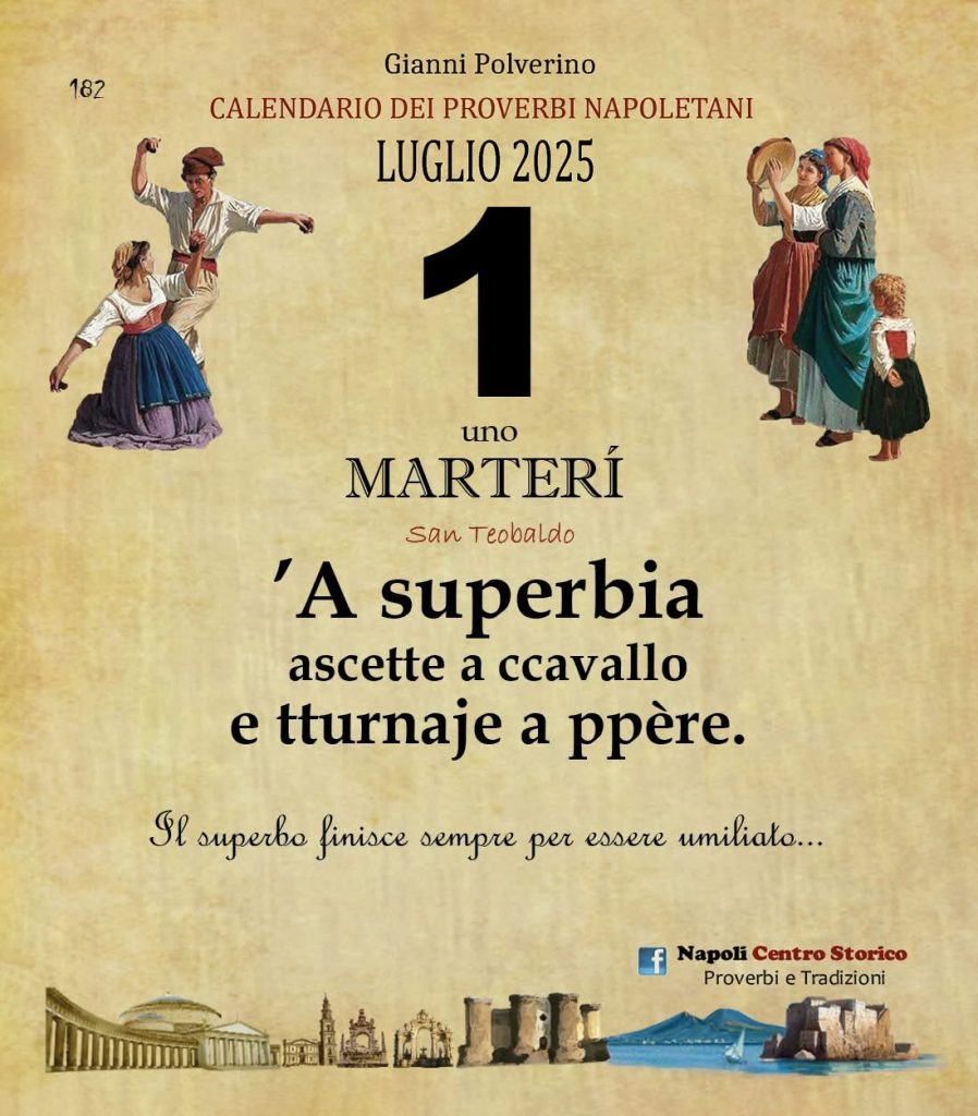 O PRUVERBIO D O JUORNO. Martedì 1 luglio 2025