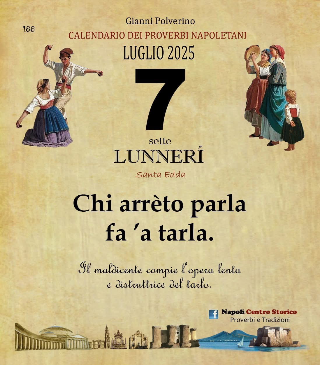 O PRUVERBIO D O JUORNO. Lunedì 7 luglio 2025