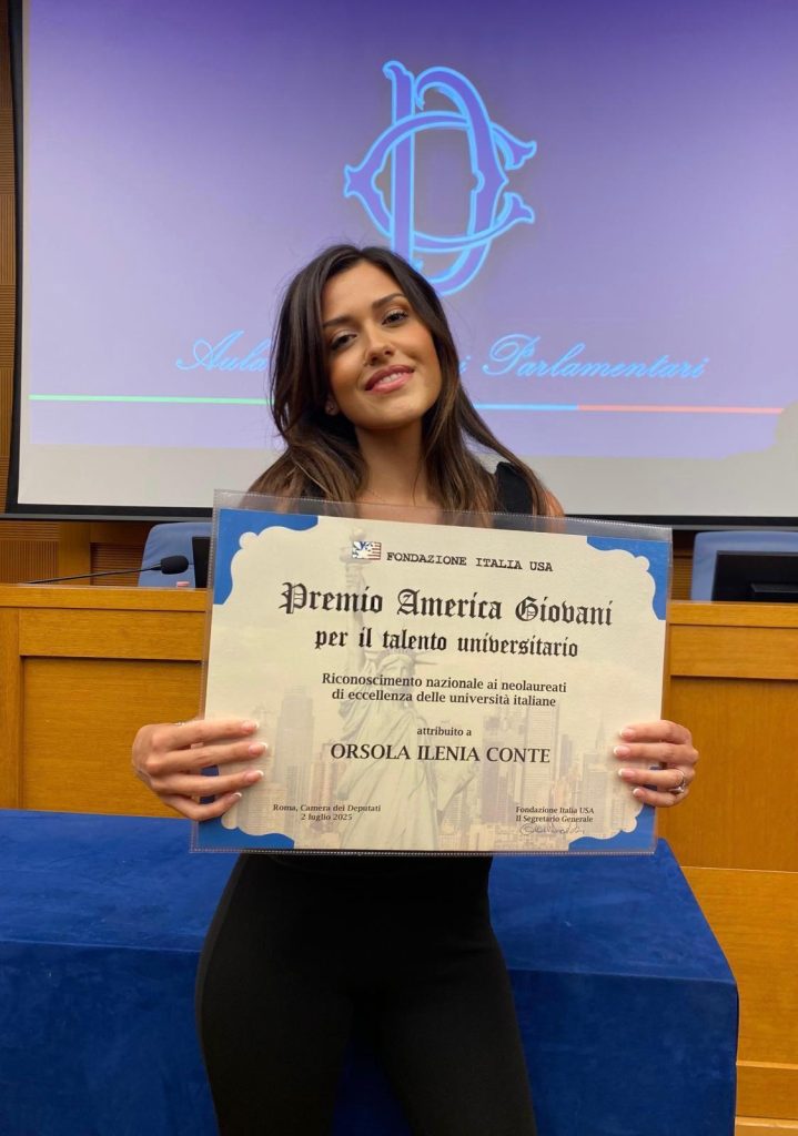 Roma, la giurista avellana Ilenia Conte premiata alla Camera dei Deputati con il Premio America Giovani