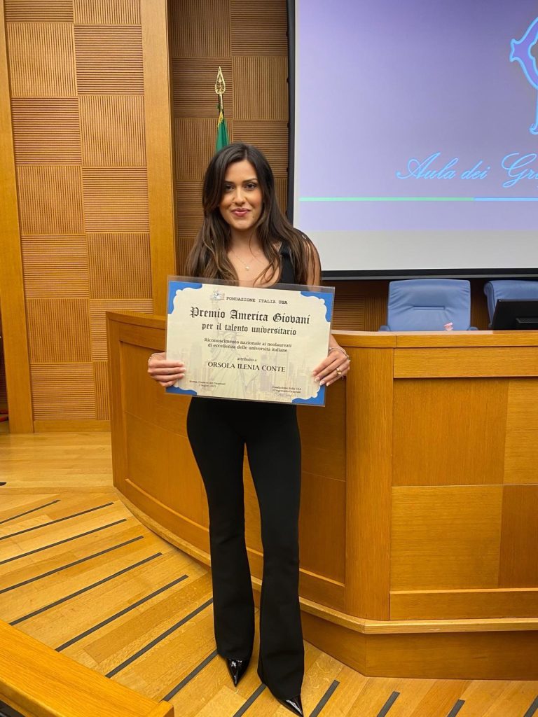 Roma, la giurista avellana Ilenia Conte premiata alla Camera dei Deputati con il Premio America Giovani