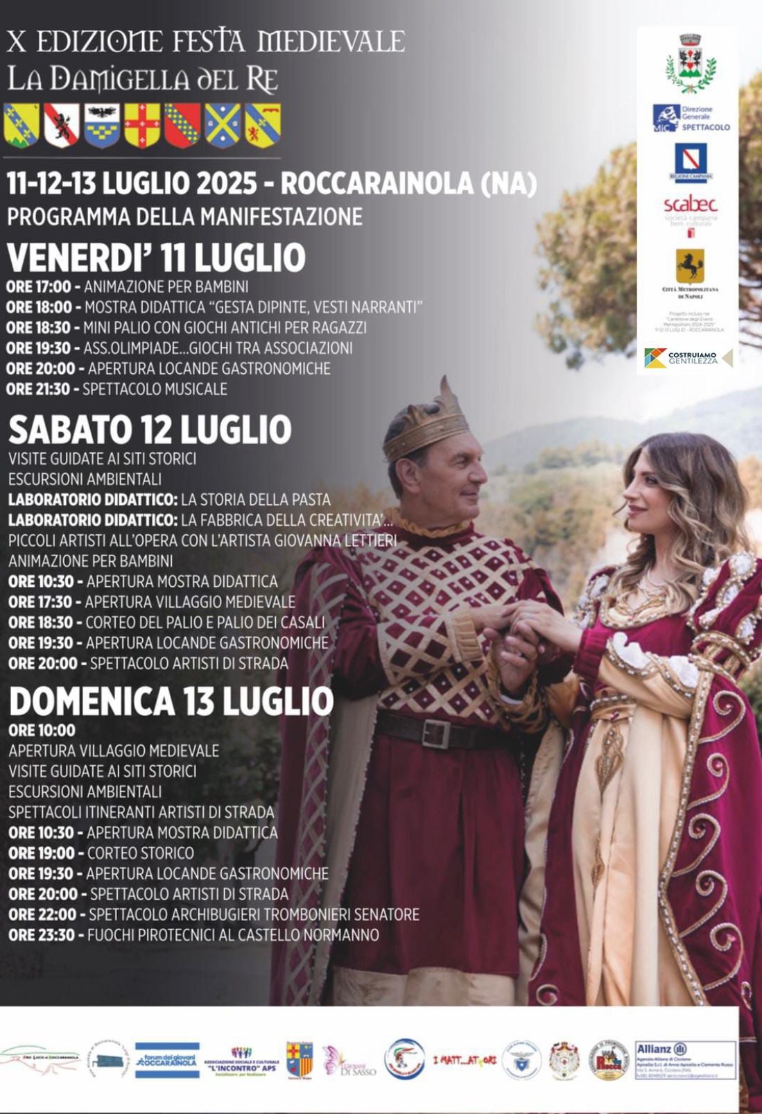 Roccarainola si accende d’estate: “Shopping sotto le stelle” e la X Edizione della Festa Medievale “La Damigella del Re”