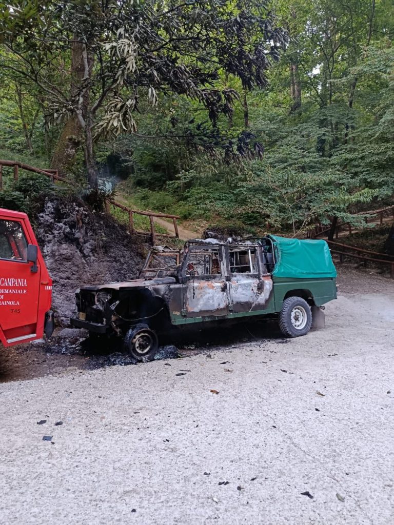 Atto incendiario alla foresta di Roccarainola: colpiti gli automezzi dell’ATS Montemaggiore