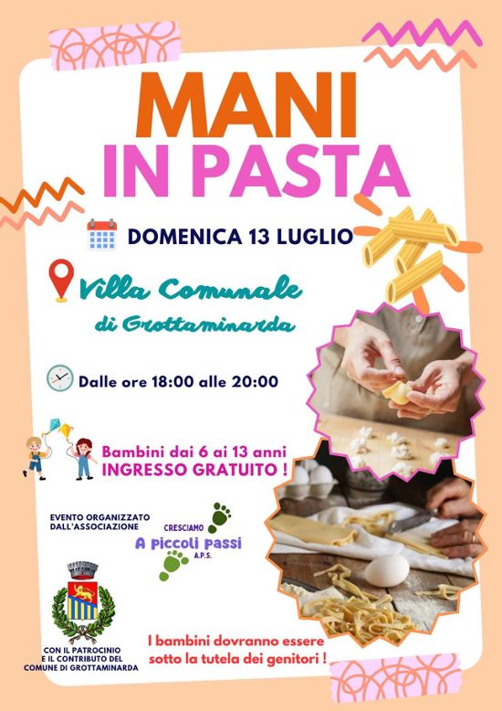 GROTTAMINARDA. JUNIOR CAMP, DIVERTIMENTO E INCLUSIONE: AL VIA CON MANI IN PASTA