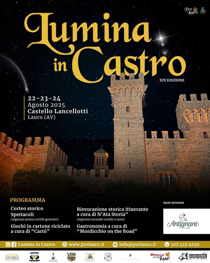 Lauro si illumina di storia: torna “Lumina in Castro” al Castello Lancellotti