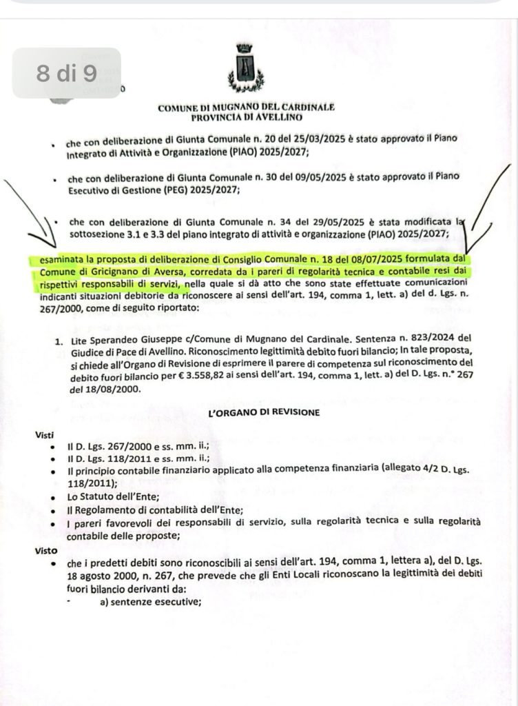 MUGNANO. IL GRUPPO NUOVA ALLEANZA POPOLARE CHIEDE L’ANNULLAMENTO DEL CONSIGLIO COMUNALE DEL 28 LUGLIO 2025