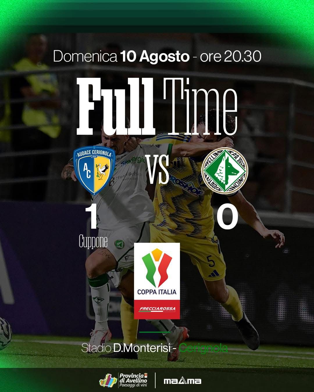 “La maledizione del Monterisi continua: lupi fuori dalla Coppa”