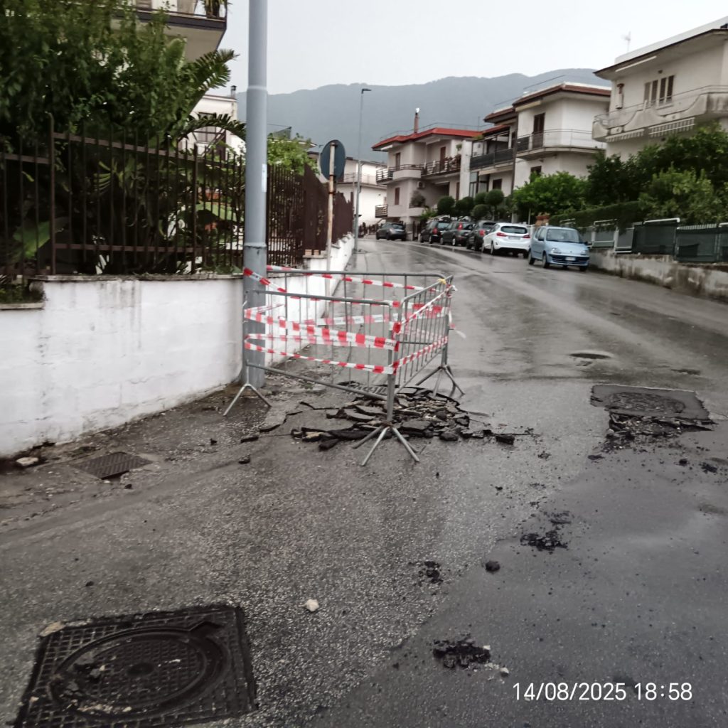 Baianese travolto dalla bomba d’acqua: danni ingenti a strade, fognature e campi