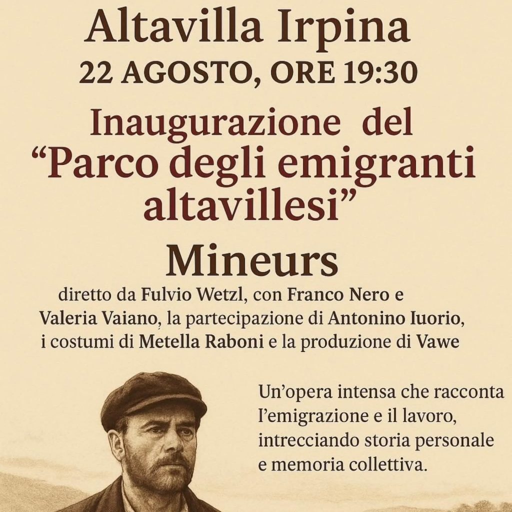 Altavilla Irpina (AV)   Il 22 agosto linaugurazione del Parco degli emigranti altavillesi.