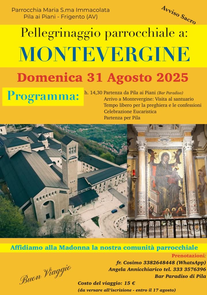 La comunità di Pila ai Piani in pellegrinaggio a Montevergine