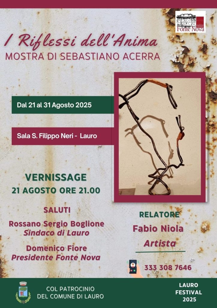 Riflessi dell’Anima”: a Lauro la scultura di Sebastiano Acerra nel segno del Lauro Festival 2025