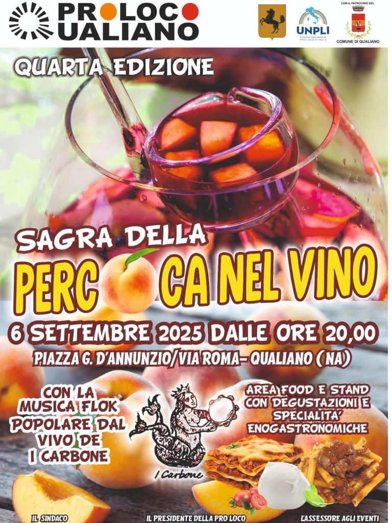 Qualiano in festa: torna la “Sagra della Percoca nel Vino”