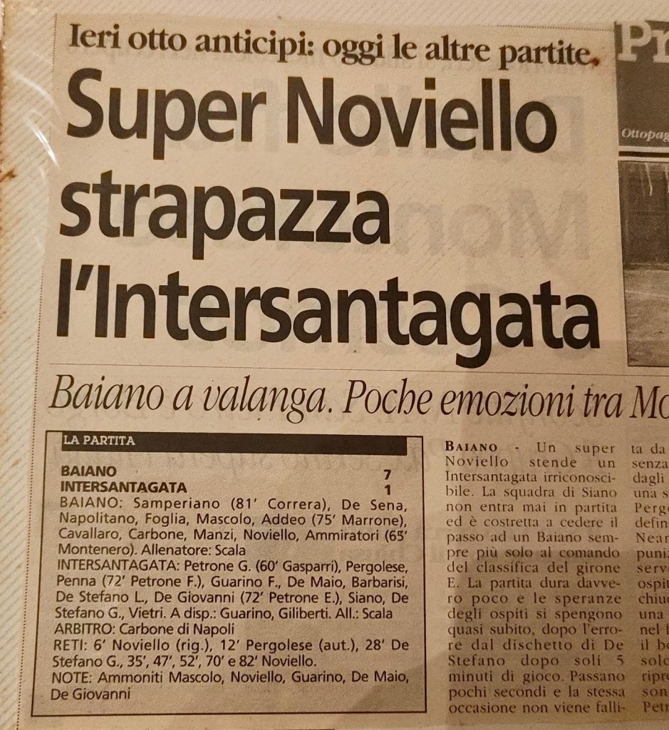 Palloni di cuoio e calciatori di una volta Settima puntata – Joseph “Giogiò” Noviello, il cecchino delle punizioni(Foto)