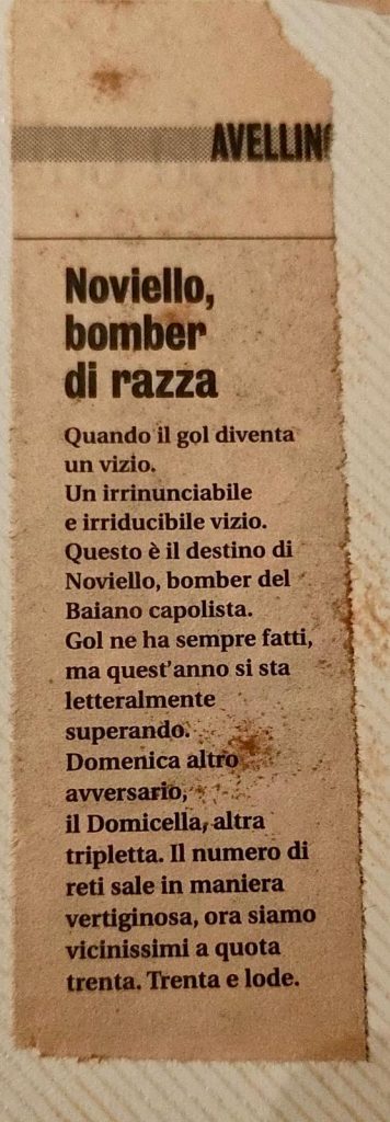 Palloni di cuoio e calciatori di una volta Settima puntata – Joseph “Giogiò” Noviello, il cecchino delle punizioni(Foto)