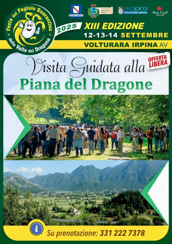 Volturara Irpina celebra la 14ª Festa del Fagiolo: visite guidate alla Piana del Dragone
