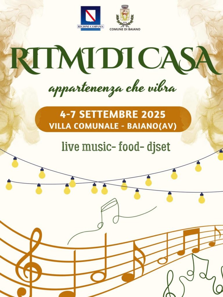 “Ritmi di Casa”: Baiano si accende di musica e convivialità dal 4 al 7 settembre