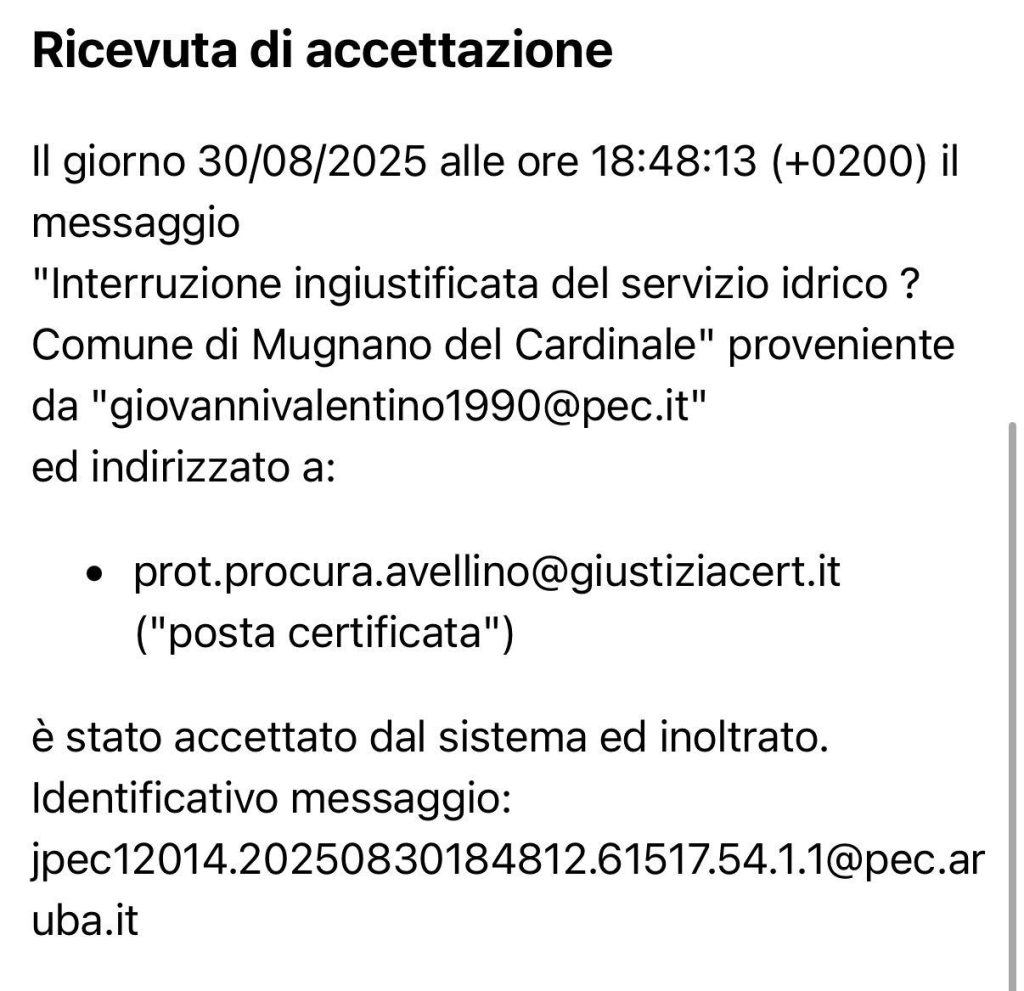 Acqua interrotta senza preavviso: Mugnano del Cardinale si rivolge alla Procura contro Alto Calore