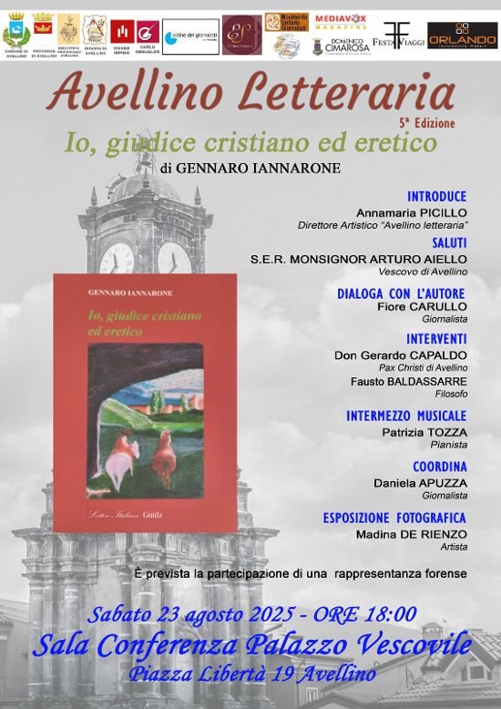 Avellino letteraria sabato 23 agosto Palazzo Vescovile di Avellino