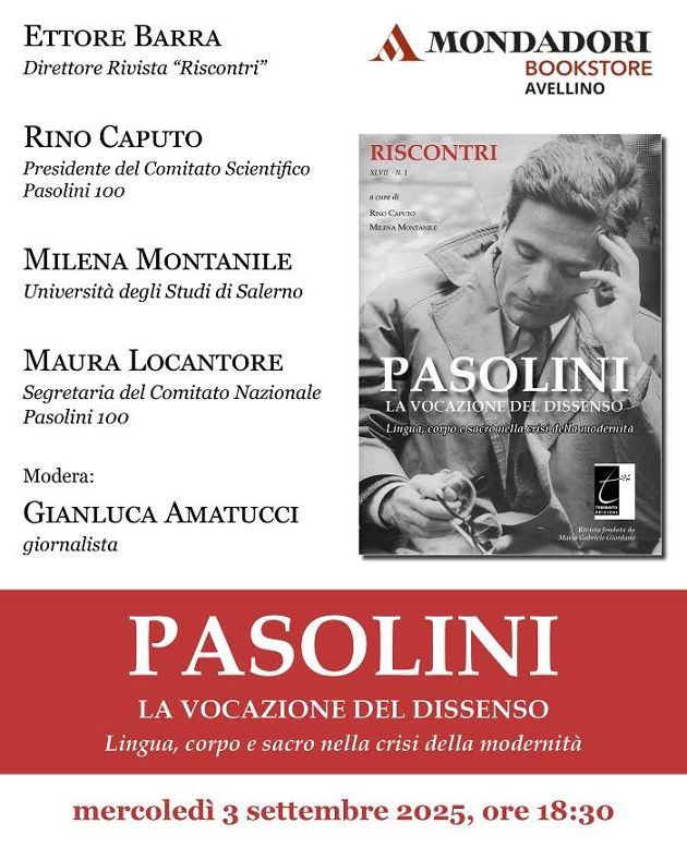 Avellino celebra Pasolini: presentazione del nuovo numero monografico di Riscontri