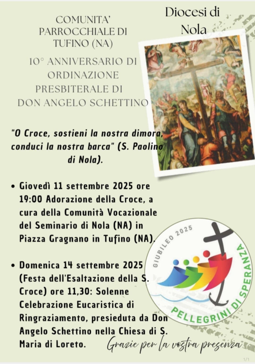 Tufino: X Anniversario di Ordinazione Presbiterale di don Angelo Schettino