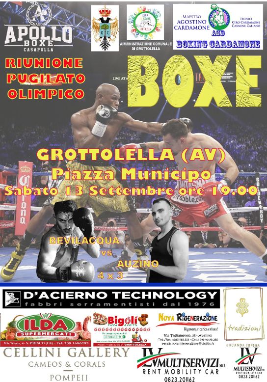 La grande boxe a Grottolella: appuntamento in Piazza Municipio il 13 settembre