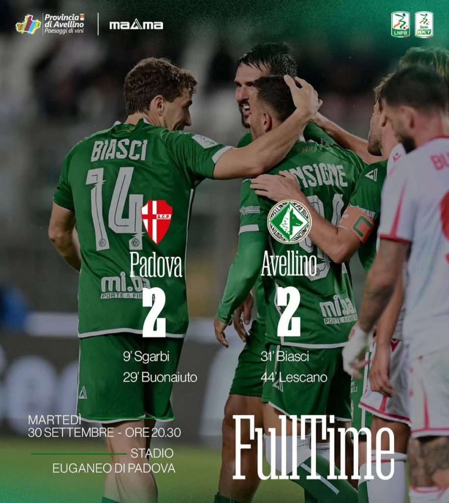 Calcio Serie B. Padova Avellino 2 2, il tabellino Calcio Serie B. Padova Avellino 2 2, il tabellino