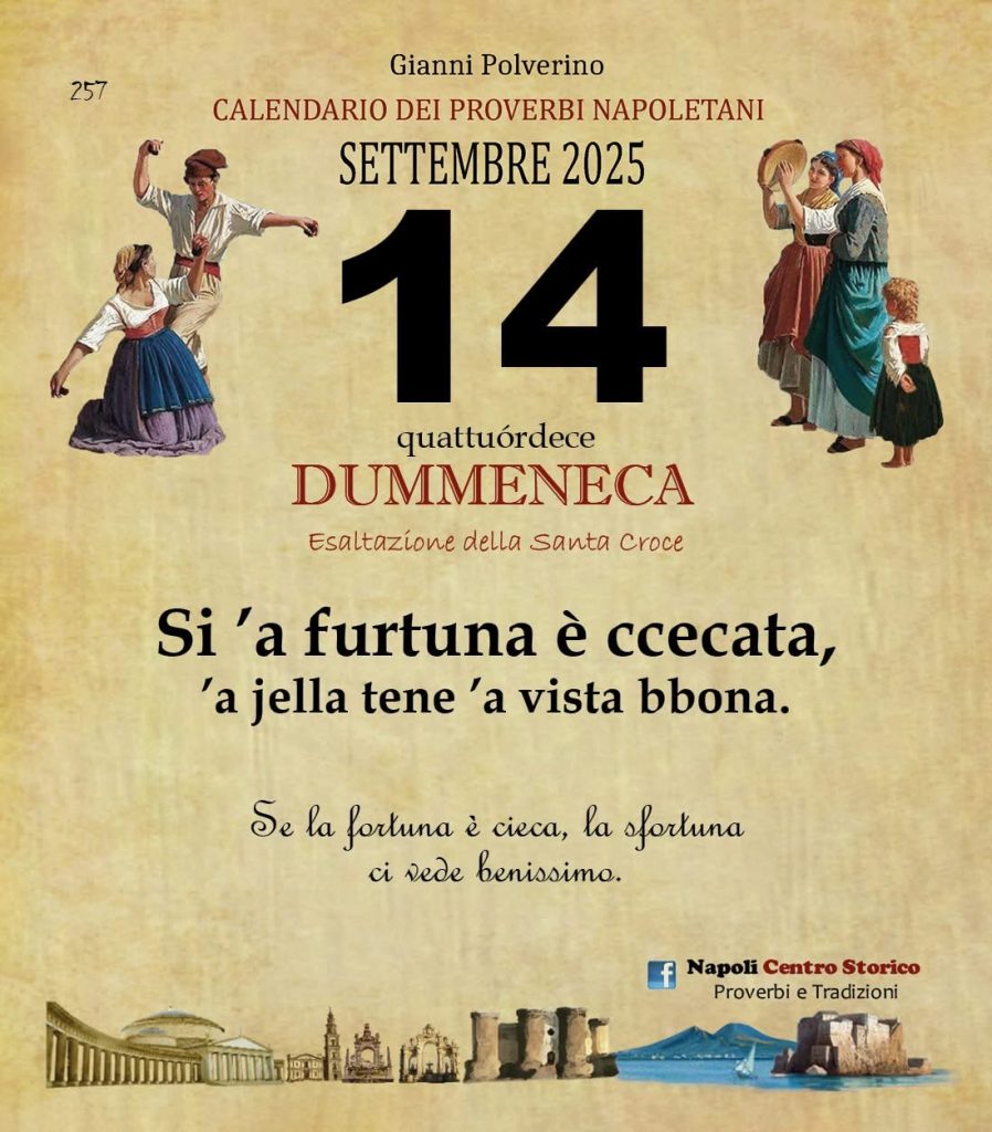 O PRUVERBIO D O JUORNO. Domenica 14 settembre 2025