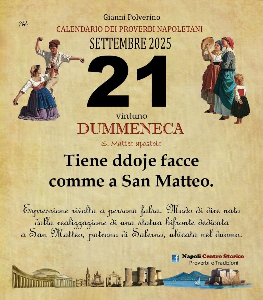 O PRUVERBIO D O JUORNO. Domenica 21 settembre 2025