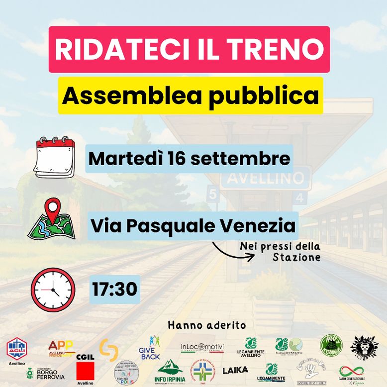 Assemblea pubblica ad Avellino: cittadini e istituzioni a confronto per chiedere il ritorno del treno