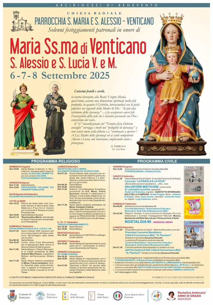 Venticano si prepara alla grande festa patronale: in piazza fede, tradizione e spettacolo