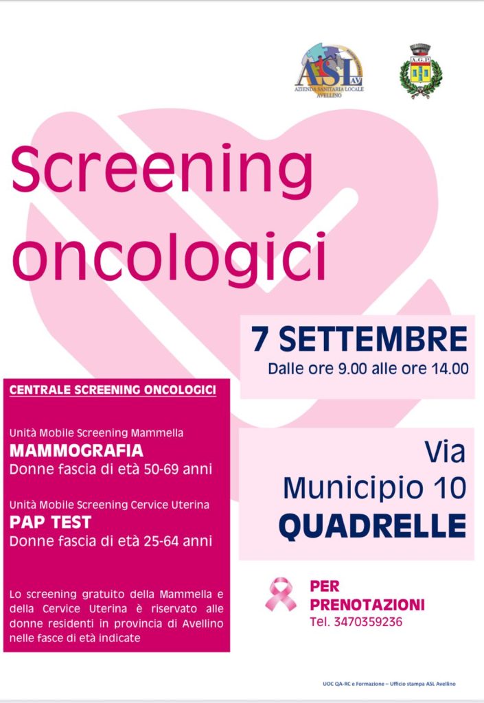 Quadrelle, giornata di prevenzione oncologica con le unità mobili dell’Asl