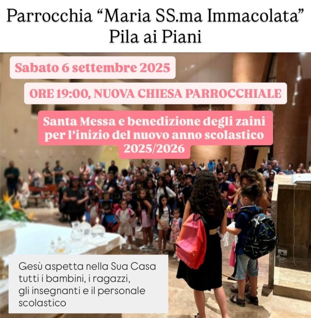 Pila ai Piani – Benedizione degli zaini alla vigilia del nuovo anno scolastico