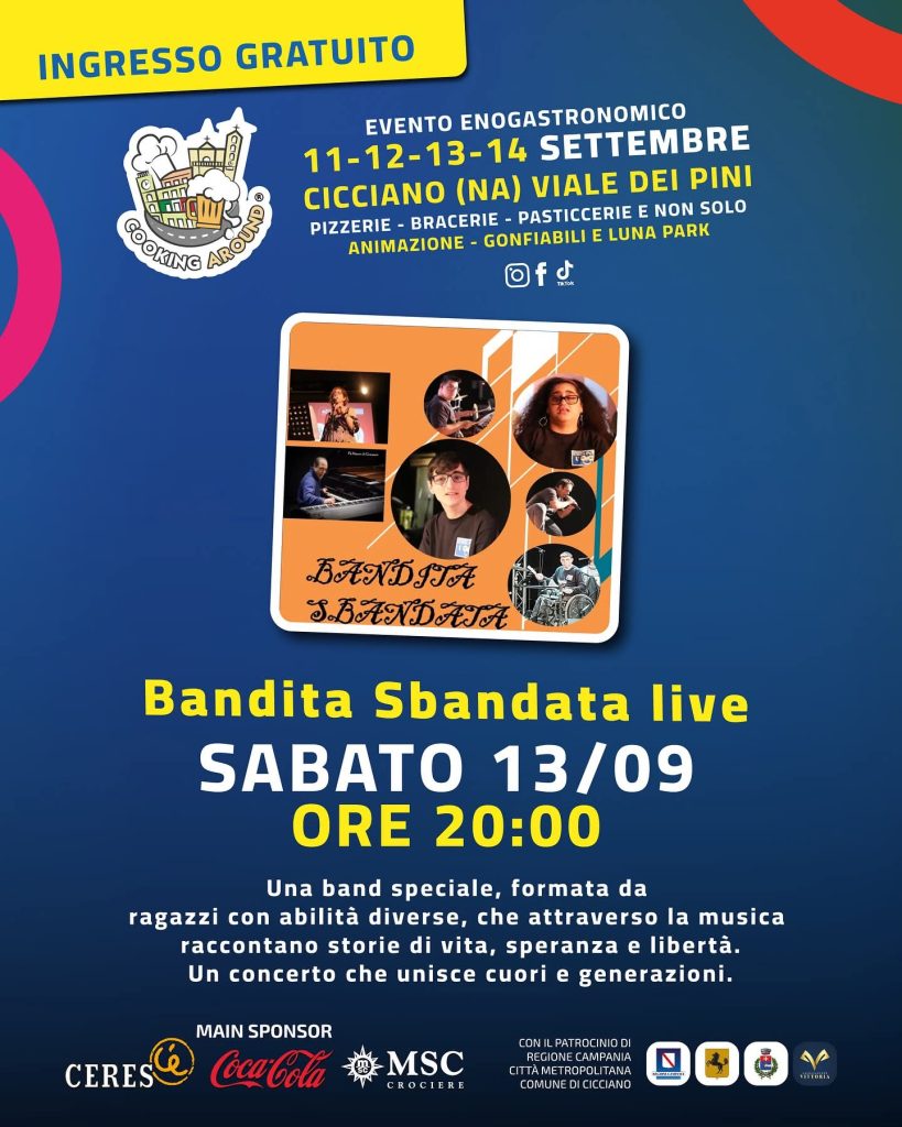 Cicciano, la musica che unisce: la “Bandita Sbandata” in concerto al Cooking Around