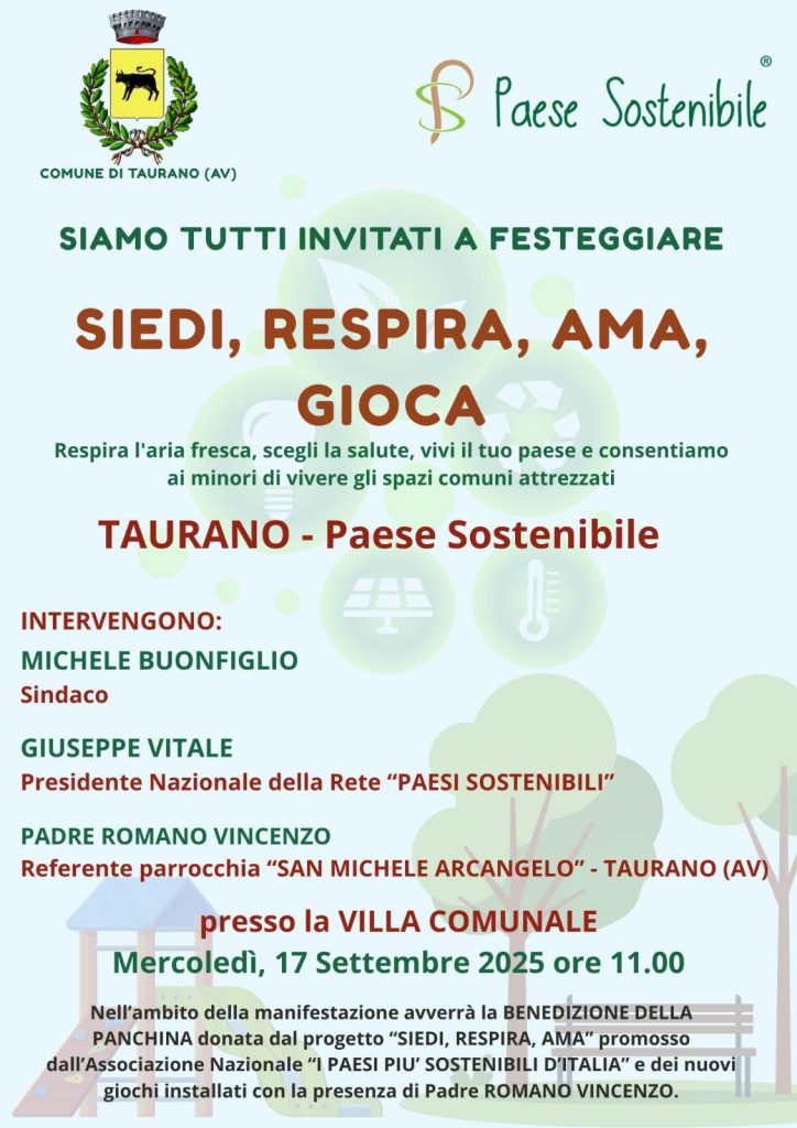 Taurano festeggia il progetto “Siedi, Respira, Ama, Gioca”