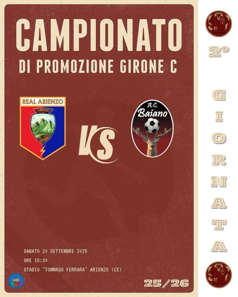 Baiano, scatta l’ora del riscatto: alle 15.30 la sfida al Real Arienzo