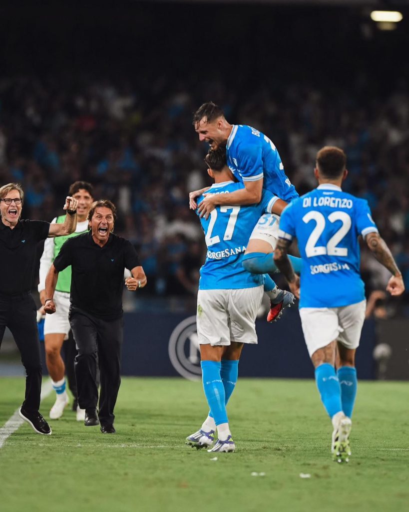 Napoli col brivido: Pisa piegato 3 2, Conte vola in vetta