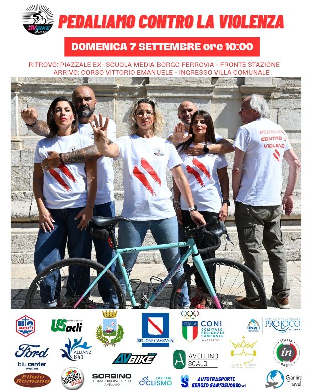 “PEDALIAMO CONTRO LA VIOLENZA”, AVELLINO IN BICI AL FIANCO DELLE DONNE