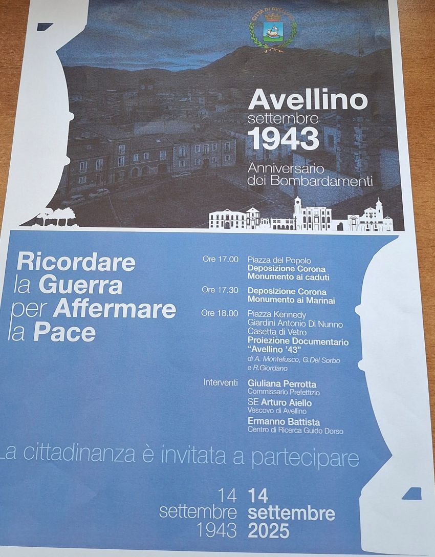 Avellino ricorda i bombardamenti del 1943: memoria e pace al centro delle celebrazioni