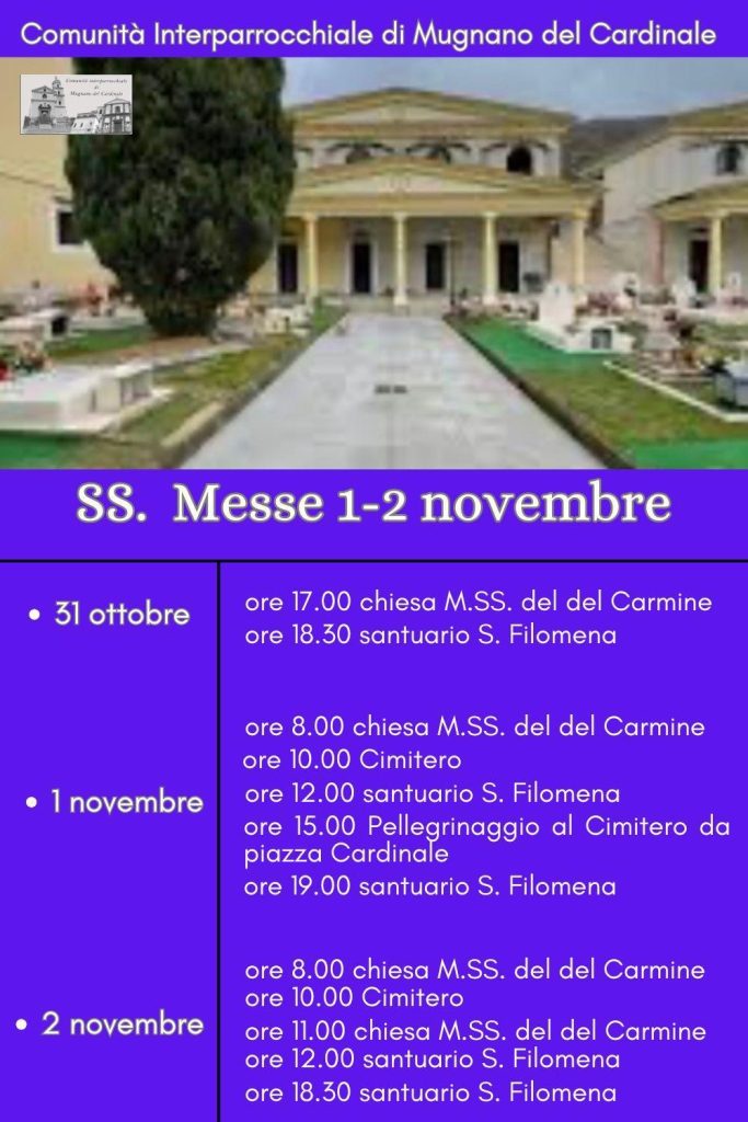 Ognissanti e Commemorazione dei Defunti a Mugnano del Cardinale: le Sante Messe presiedute da Don Giuseppe Autorino