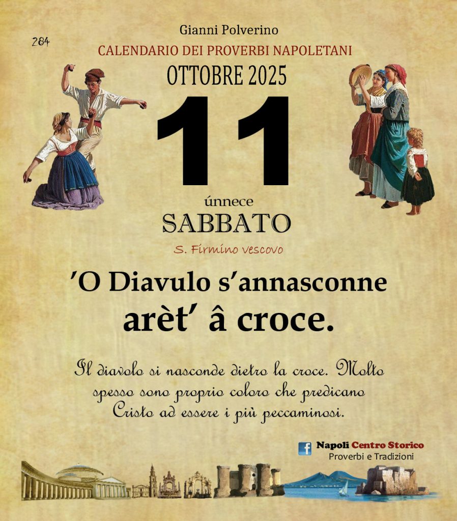 O PRUVERBIO D O JUORNO. Sabato 11 ottobre 2025