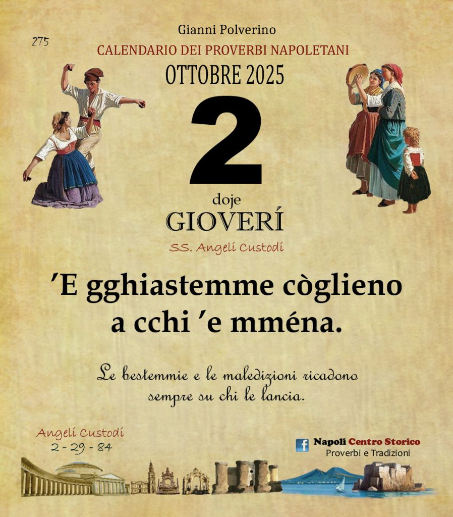 O PRUVERBIO D O JUORNO. Giovedì 2 ottobre 2025