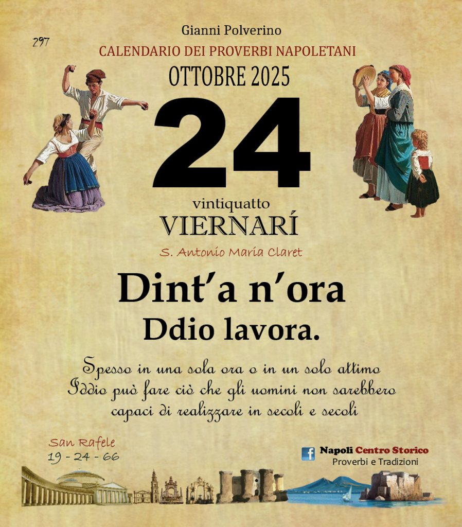O PRUVERBIO D O JUORNO. Venerdì 24 ottobre 2025
