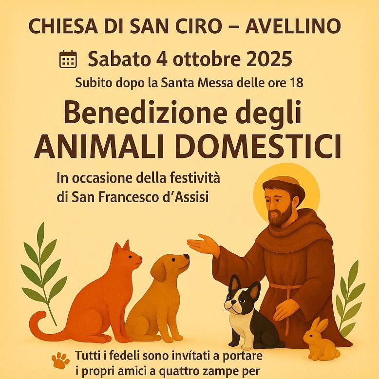 Avellino, benedizione degli animali a San Ciro per la festa di San Francesco d’Assisi