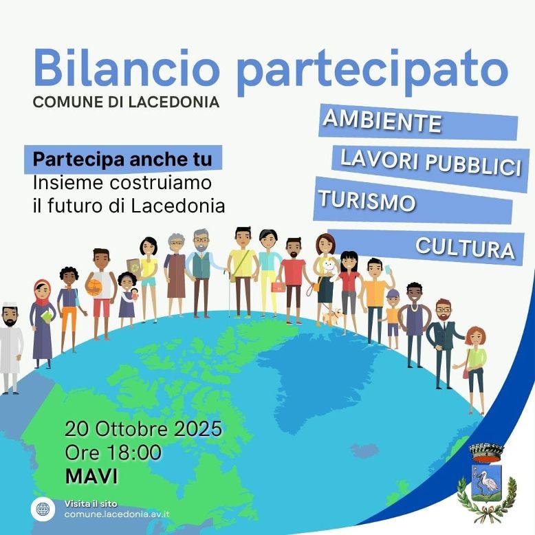Lacedonia avvia il Bilancio Partecipato 2026–2028: primo incontro al MAVI il 20 ottobre