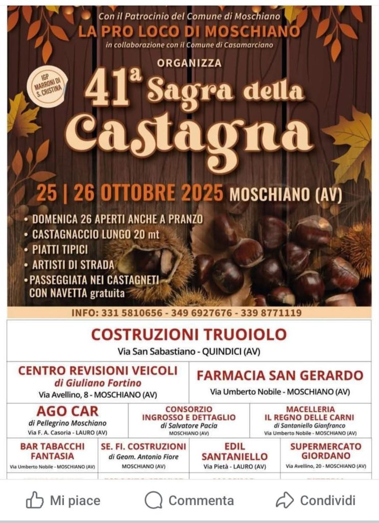 Moschiano si prepara alla 41ª Sagra della Castagna