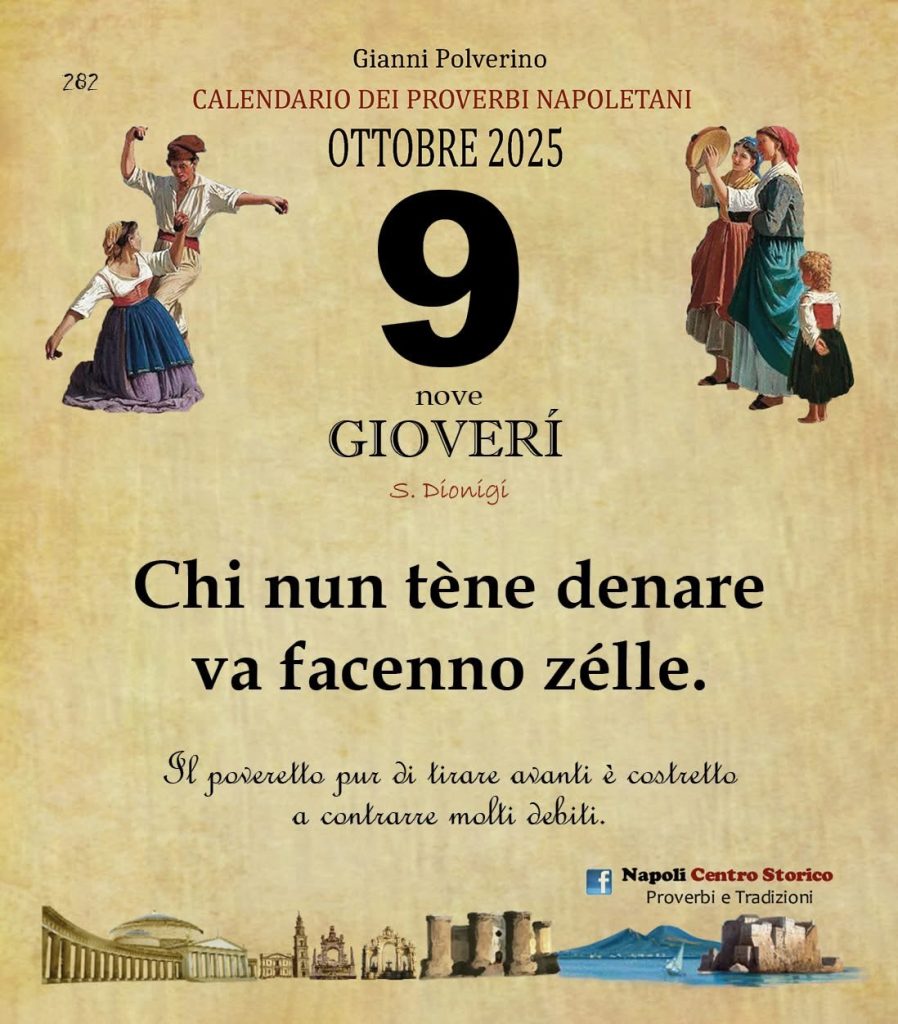 O PRUVERBIO D O JUORNO. Giovedì 9 ottobre 2025