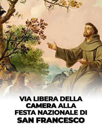 Festa di San Francesco, via libera definitivo: dal 2026 il 4 ottobre torna festa nazionale in calendario
